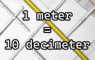 Spela Omvandla decimeter till meter