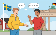 Spela Presentera dig på tyska
